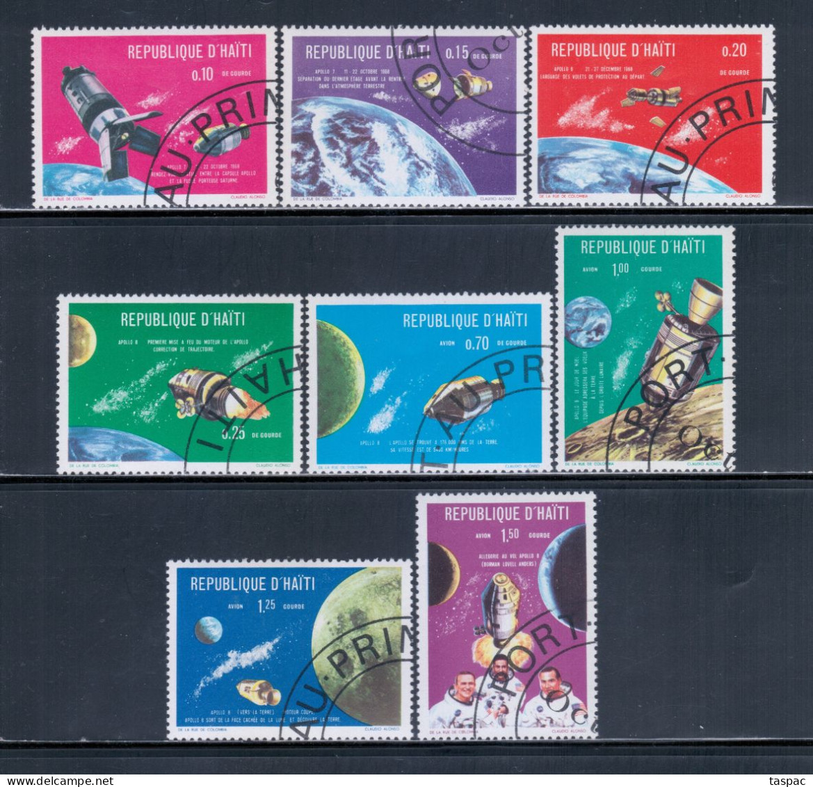 Haiti 1969 Mi# 1072-1079, 1080-1087, Block 39-42 Used - Perf. And Imperf. - Apollo Space Missions - Nordamerika