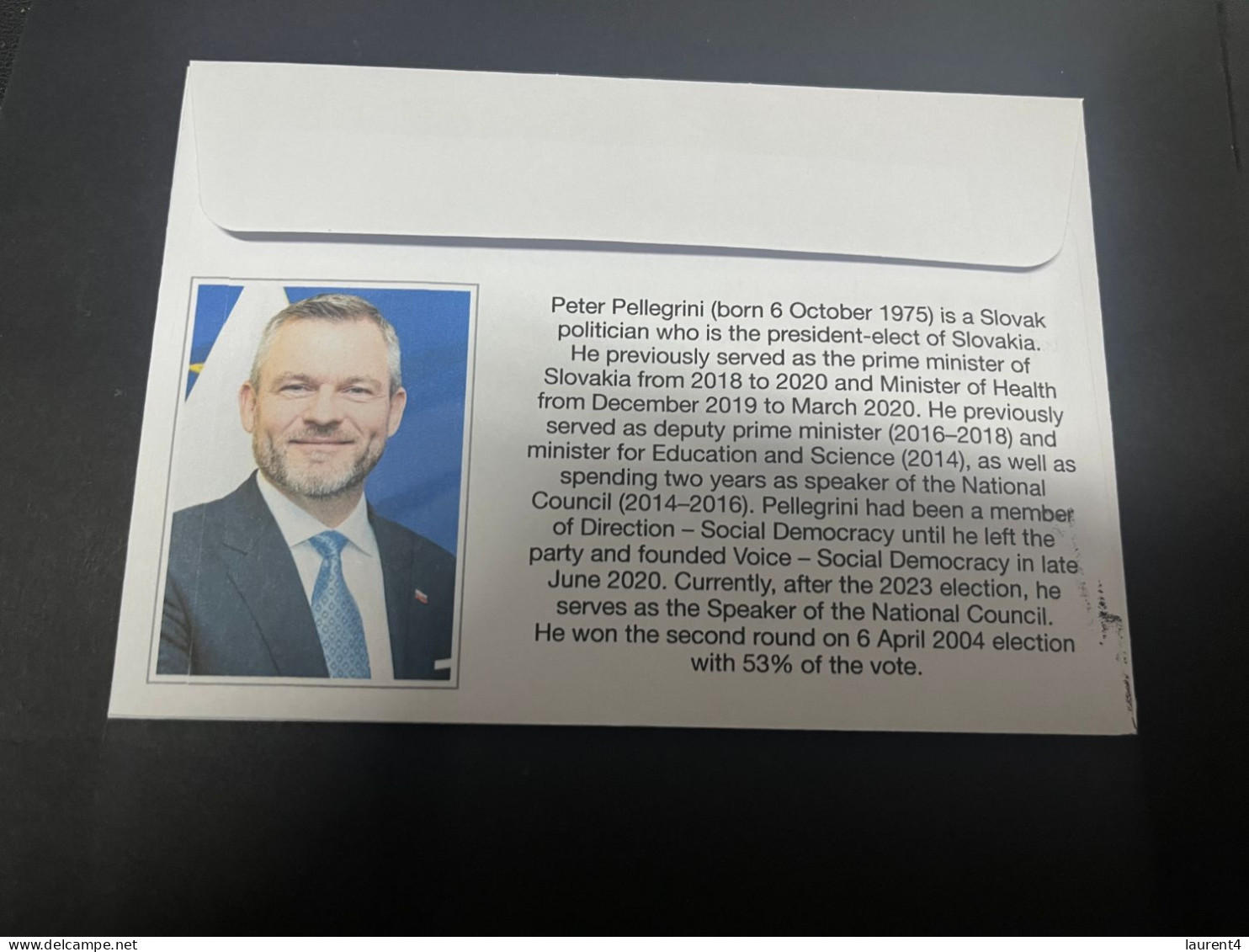 8-4-2024 (1 Z 22) Slovakia Elect New President - Peter Pellegrini (6th April 2024) - Covers & Documents