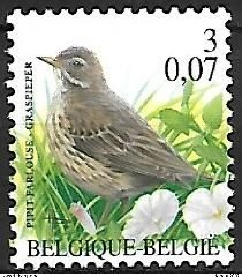 Belgium - MNH ** BUZIN -  3 BEF - 0.07 €  / 2000 : Graspieper -   Meadow Pipit  -  Anthus Pratensis - Sperlingsvögel & Singvögel