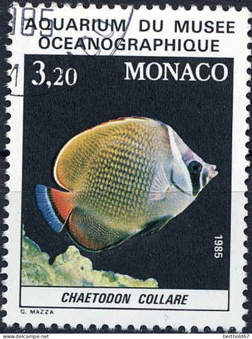 Monaco Poste Obl Yv:1483/1487 Poissons Du Musée Océanographique Monaco (Beau Cachet Rond) - Gebruikt