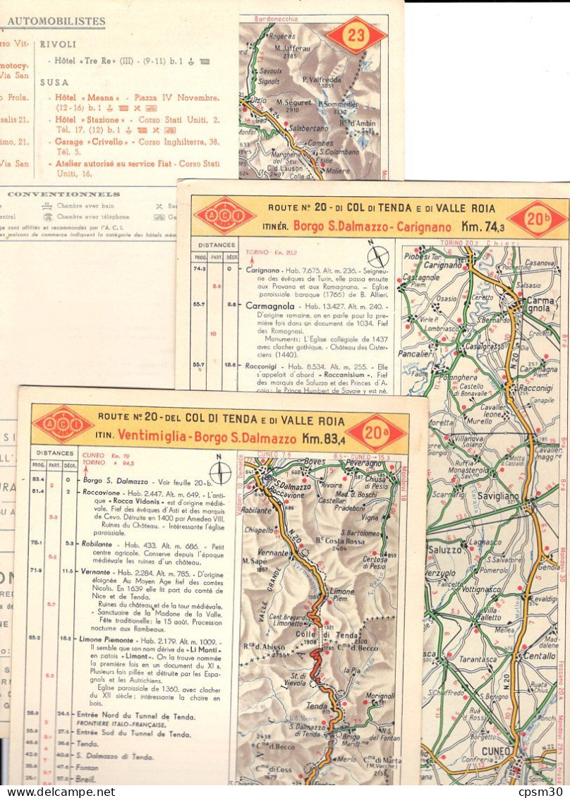 Carte Géographique Par Automobile Club D'Italia (A.C.I.), Itinéraires Des Routes, 1/300.000, (34 Fiches) - Strassenkarten