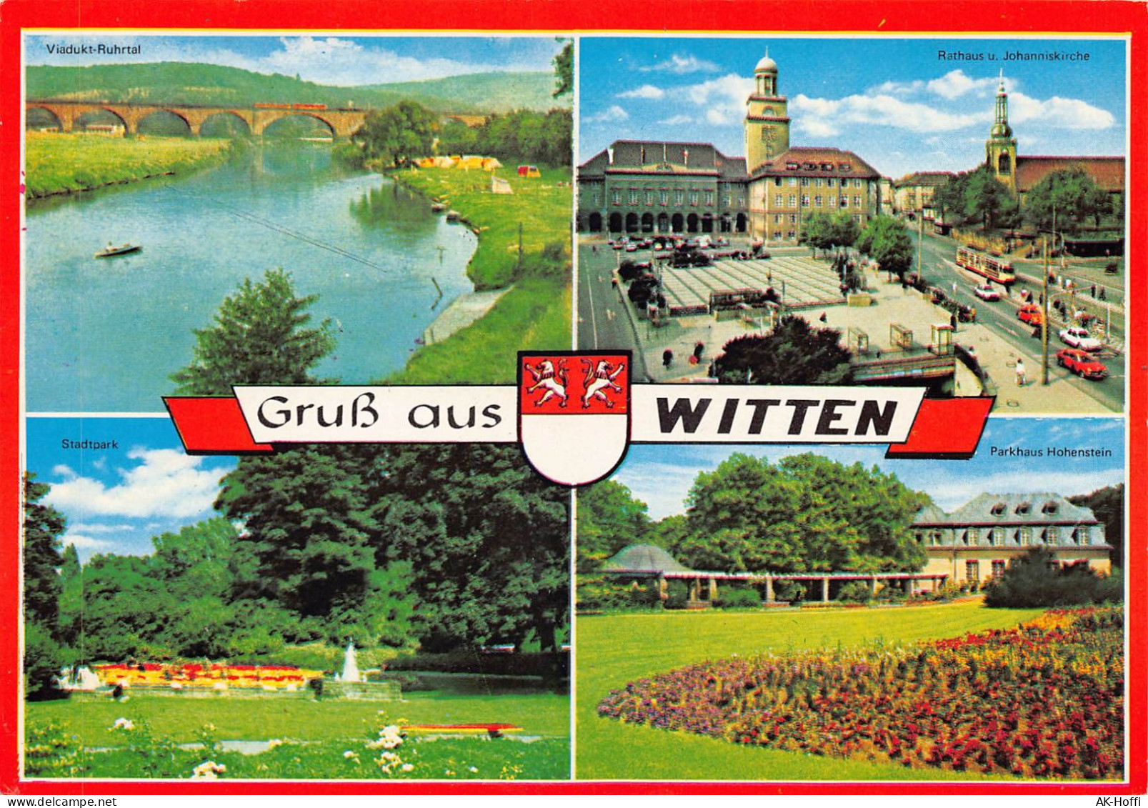 Witten / Ruhr - Viadukt Ruhrtal, Rathaus, Johanniskirche, Parkhaus Hohenstein Stadtpark Witten - Witten