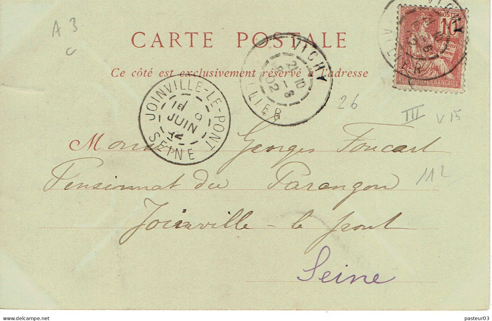 112 Type Mouchon 10 C. Rose Tarif Carte Postale - 1900-02 Mouchon