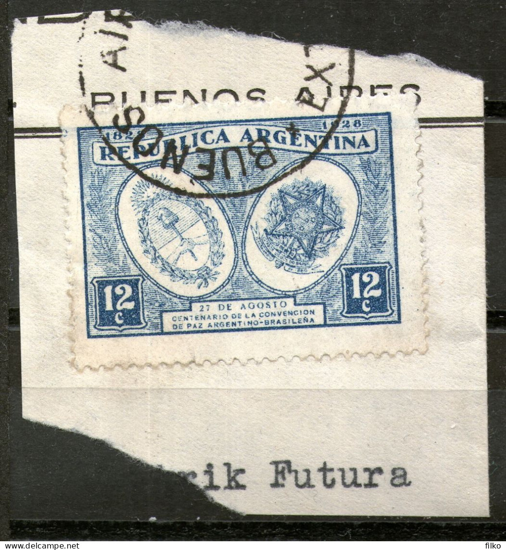 Argentina,1928,cut Squer Cancel,Buenos Aires Used As Scan - Storia Postale