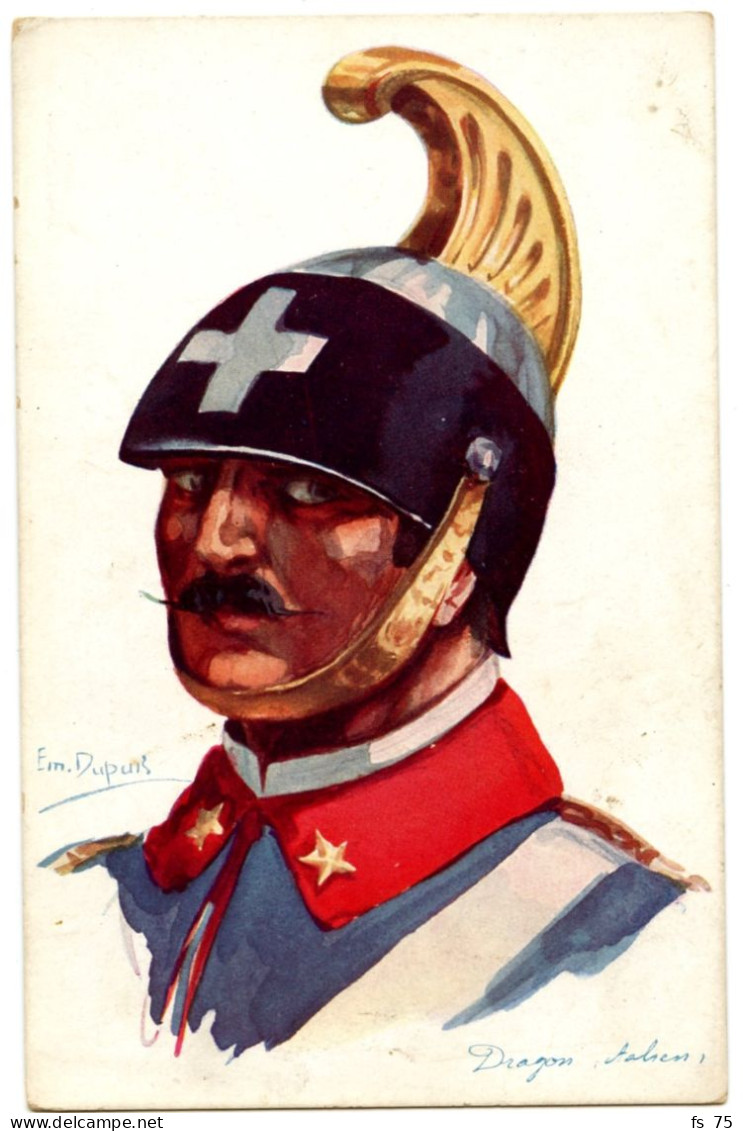 ILLUSTRATEUR EMILE DUPUIS - LOT DE 13 CARTES DE LA GUERRE  1914 / 1918 - N°2-5-7-12-26-32-3349-50-51-52-53 ET 54