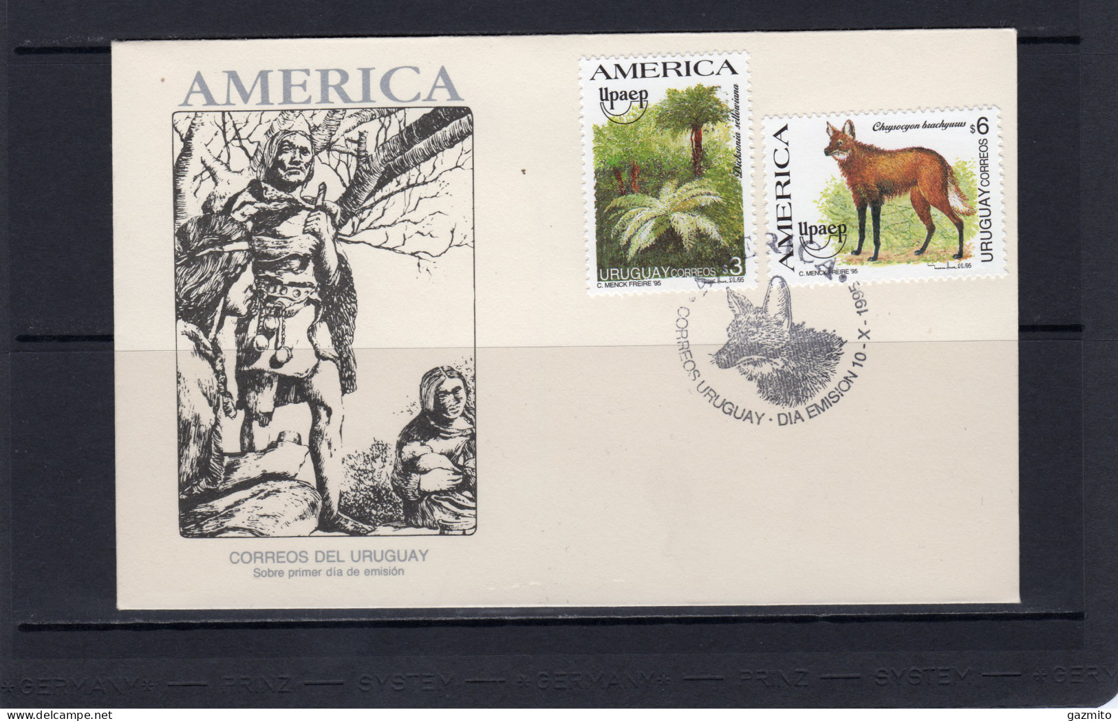 Uruguay 1995, America-Upaep Flora, Fauna, FDC - UPU (Unión Postal Universal)