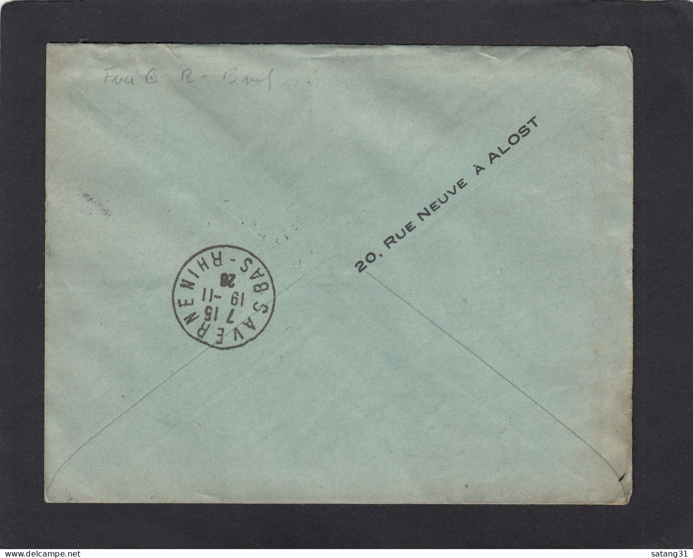 BANQUE CENTRALE DE LA DENDRE.LETTRE RECOMMANDEE D'ALOST POUR SAVERNE,FRANCE,1928. - ...-1959