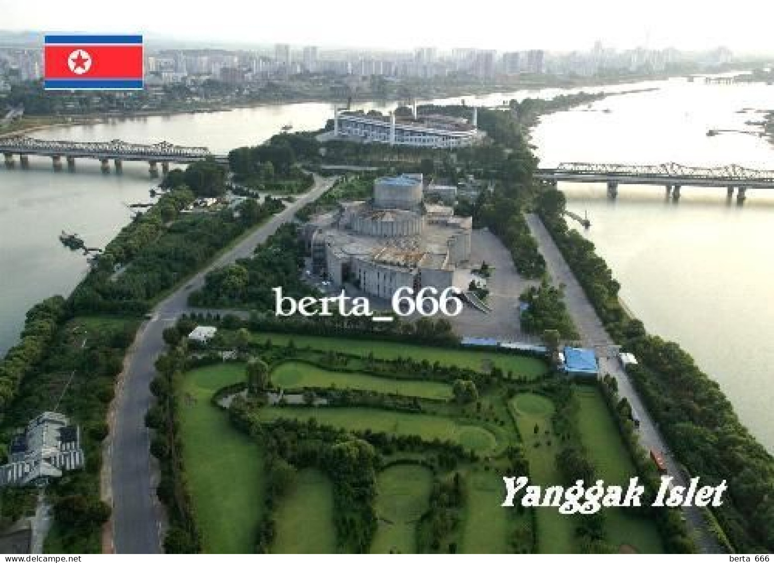 North Korea Yanggak Islet Aerial View New Postcard - Corée Du Nord