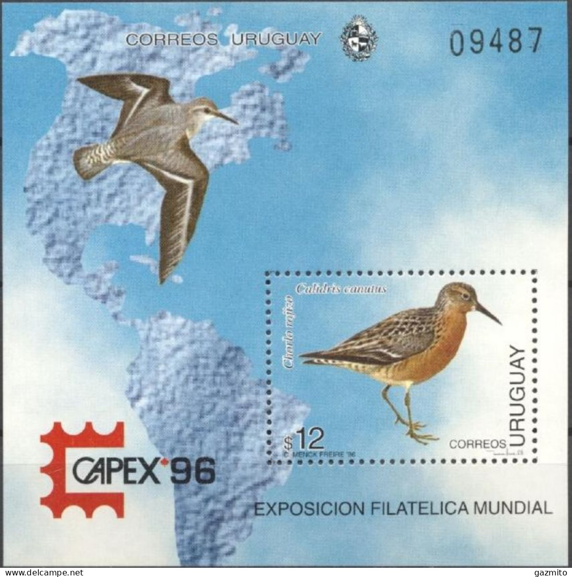 Uruguay 1996, International Stamp Exhibition CAPEX '96, Toronto, Canada, BF - Passereaux