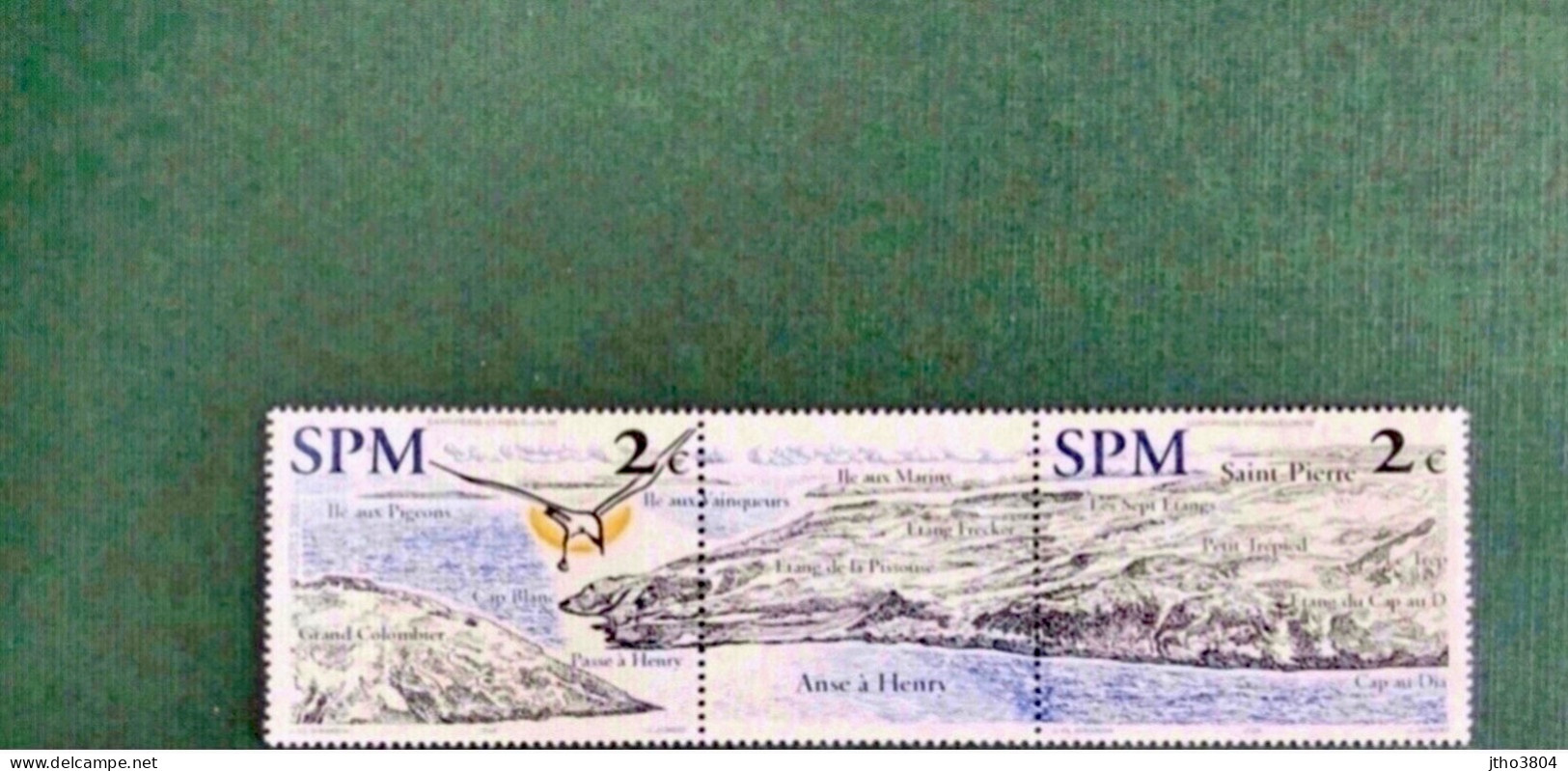 SAINT PIERRE ET MIQUELON SPM 2002 - Trytique Anse à Henry Carte MNH ** YT 872 873 Ucello Oiseau Bird Pájaro Vogel - Unused Stamps