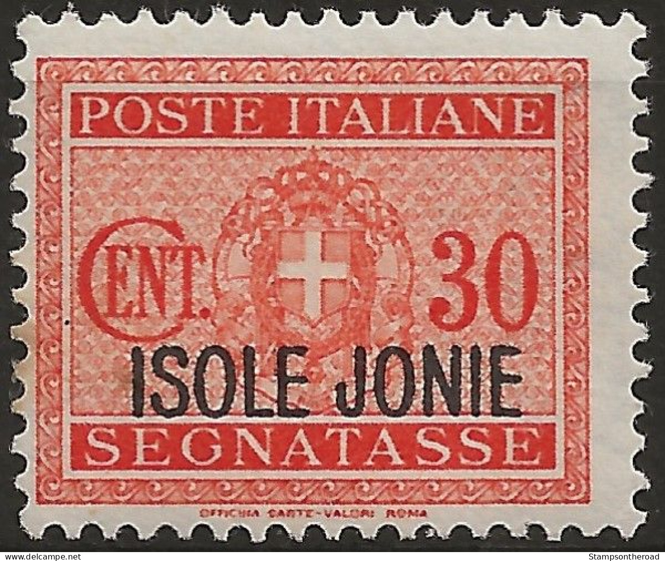 OIJOSx3N - 1941 Occup. Milit. Ital. ISOLE JONIE, Sass. Nr. 3, Segnatasse Nuovo Senza Linguella **/ - Ionian Islands