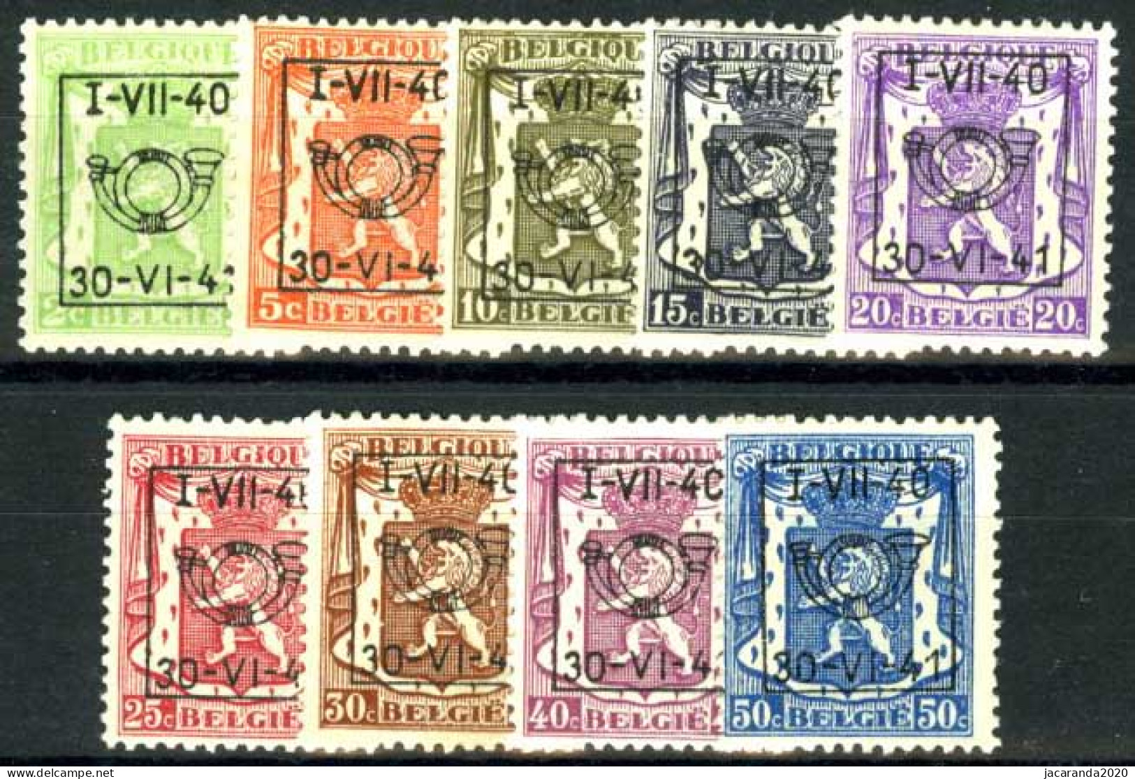 België PRE446/PRE454 ** - I-VII-40 - Reeks 19 - 9w. - MNH - Typo Precancels 1936-51 (Small Seal Of The State)