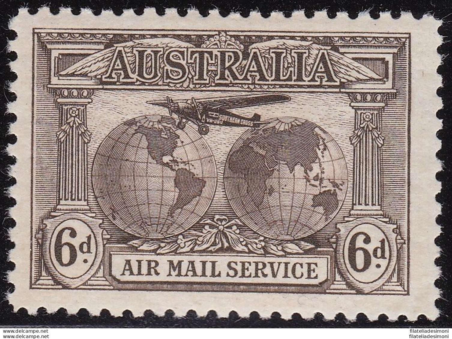 1931 AUSTRALIA - SG 139 6d. Sepia  MNH/** - Other & Unclassified