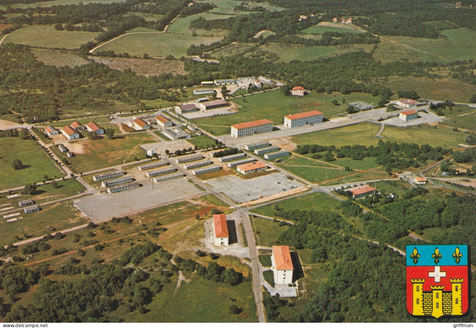 CAMP DE CAYLUS VUE GENERALE AERIENNE DU CAMP CPSM 10X15 TBE - Caylus