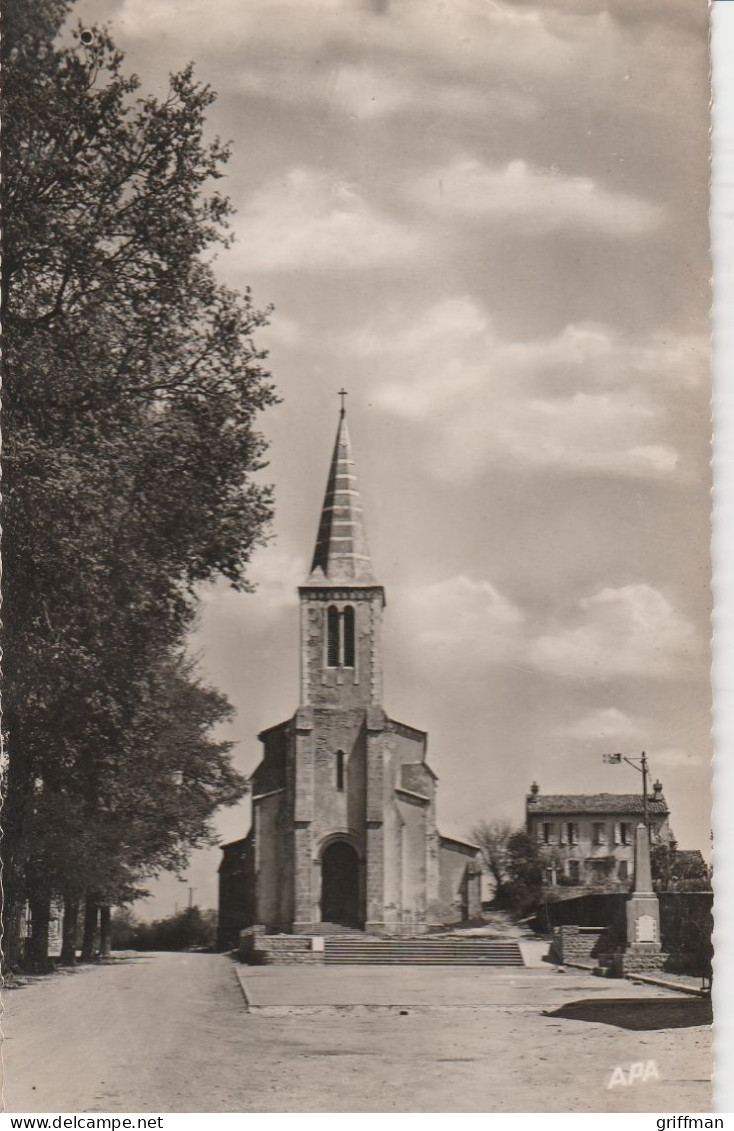 VAOUR L'EGLISE ET LA PLACE CPSM 9X14 TBE - Vaour