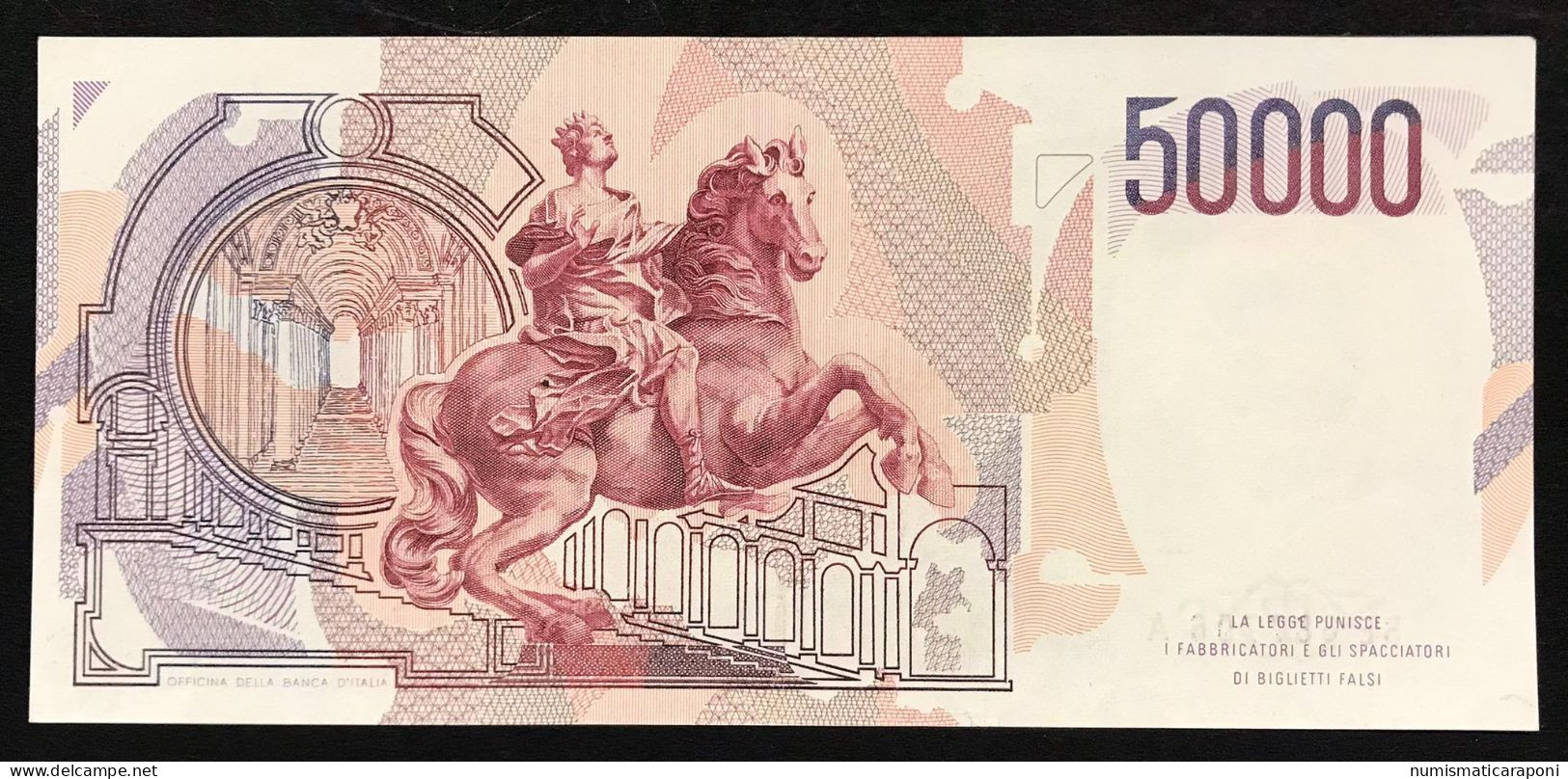 50000 Lire Gian Lorenzo Bernini I° Tipo Serie E 1992 Raro Bb LOTTO 450 - 50.000 Lire