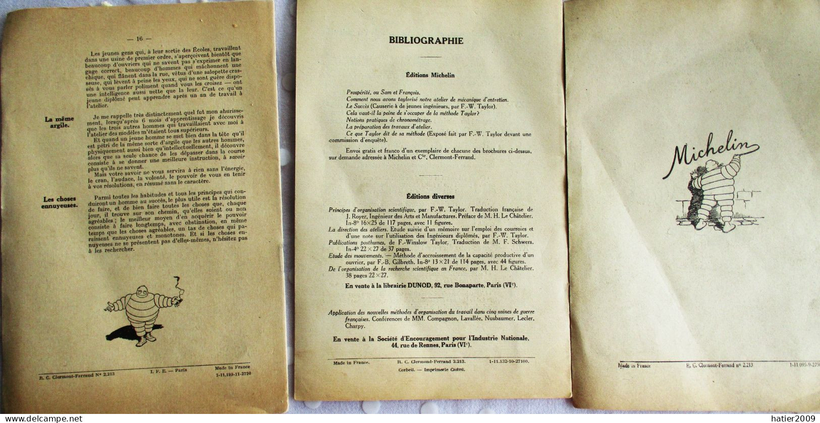 Les 3 Livrets De La Méthode Taylor Chez MICHELIN - 1927 - Avec Bibendum - Michelin (guides)