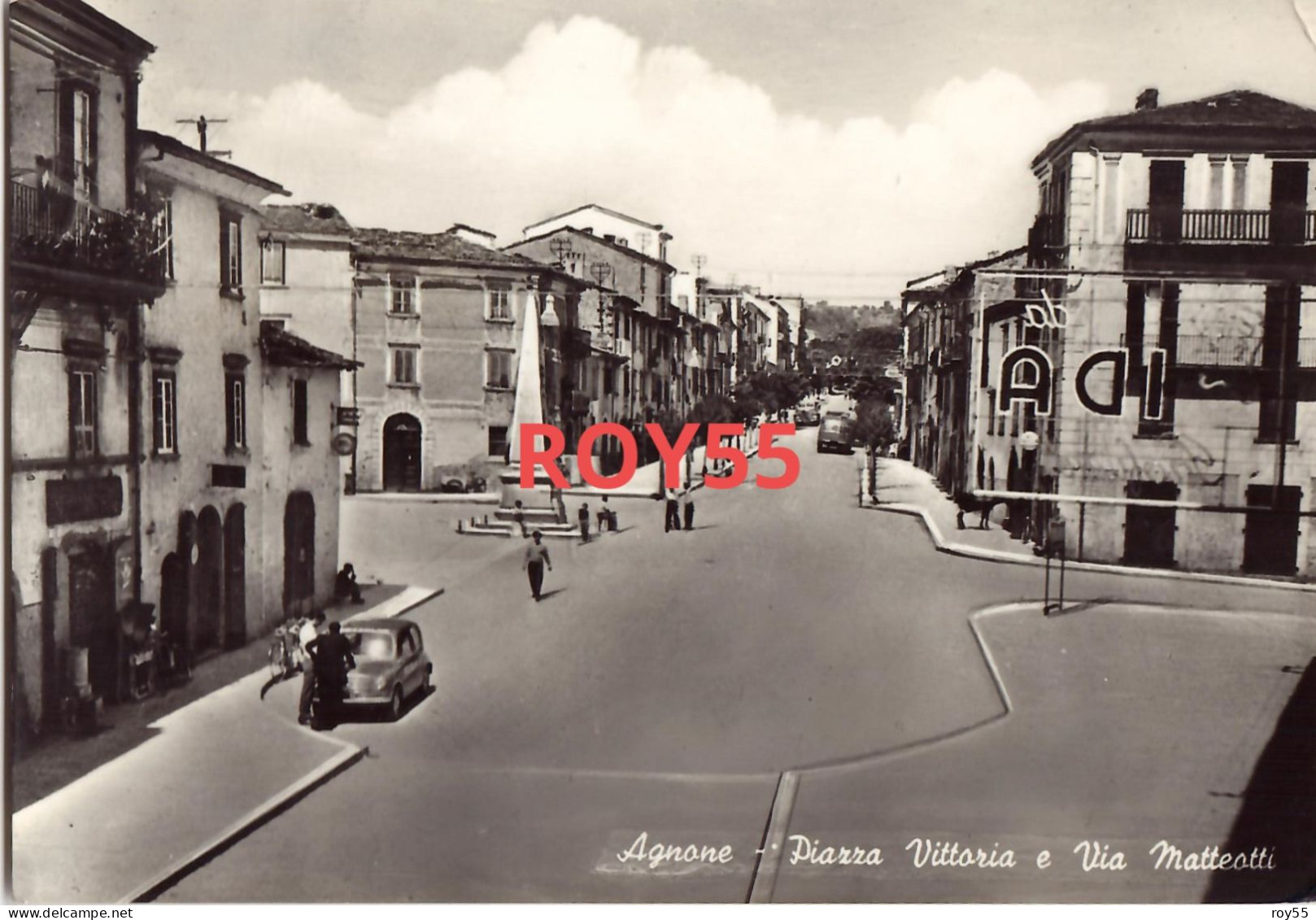 Molise-isernia-agnone Piazza Della Vittoria E Via Matteotti Veduta Piazza Anni 50 - Autres & Non Classés