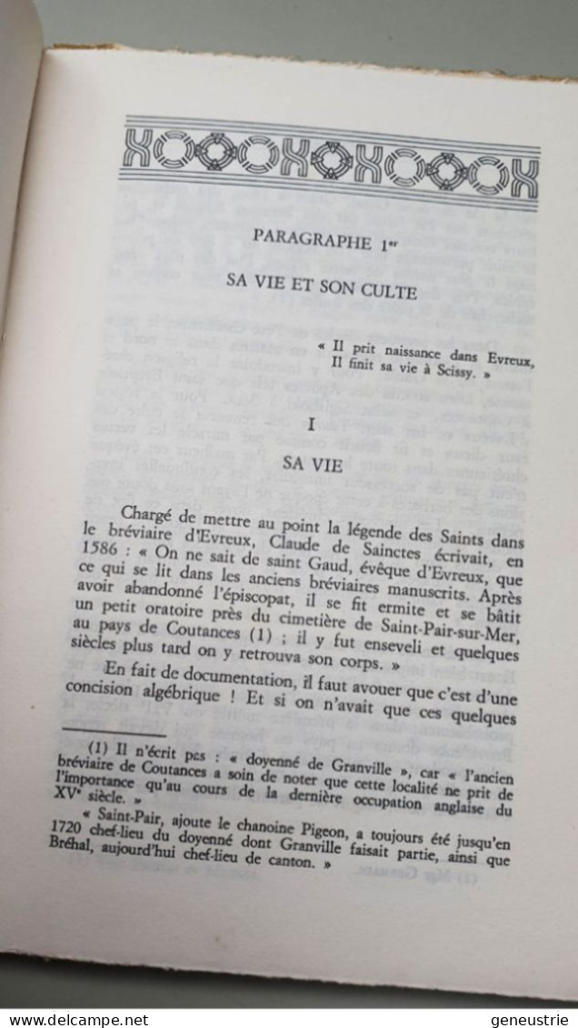 Livre 1969 "Paroisse De Saint Pair-sur-Mer - Saint Gaud, Sa Vie Et Son Culte Pendant 13 Siècles" Granville - Normandie - Normandië