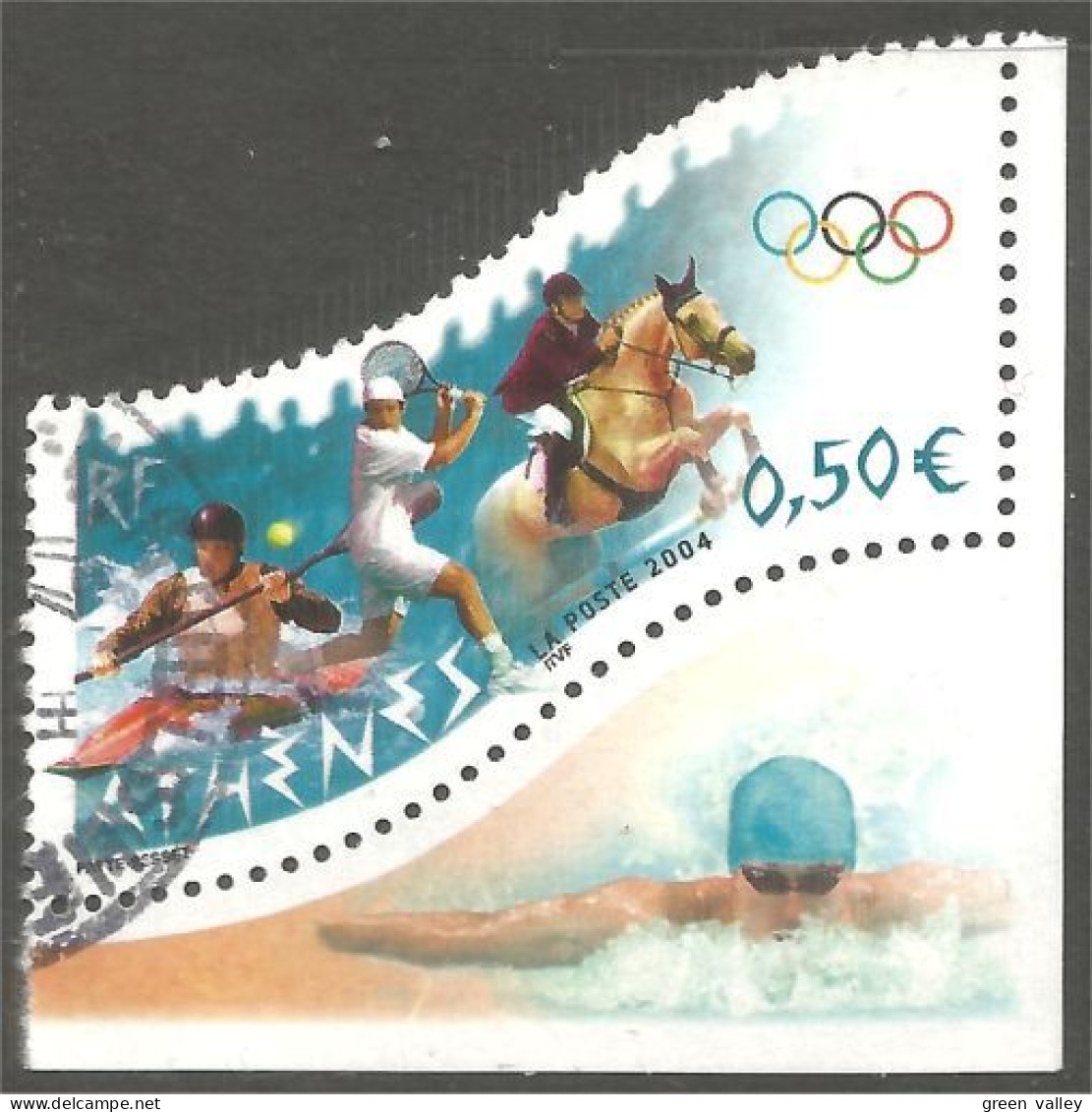 331eu-190 France Olympics Athens 2004 Kayak Tennis Horse Jumping Cheval Pferd - Canottaggio