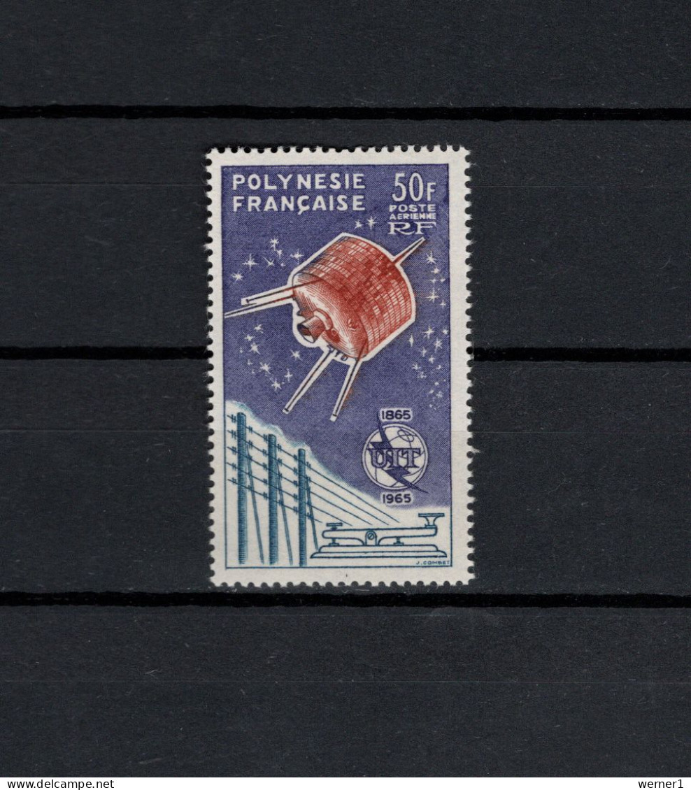French Polynesia 1965 Space ITU Centenary Stamp MNH -scarce- - Oceania