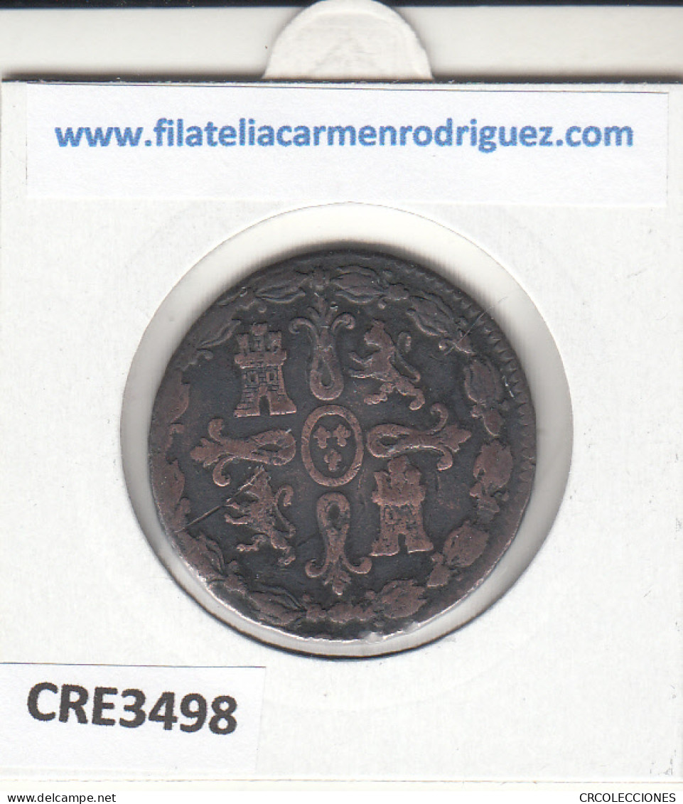 CRE3498 MONEDA ESPAÑA FERNANDO VII 8 MARAVEDIS JUBIA 1824 - Sonstige & Ohne Zuordnung