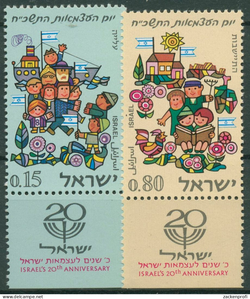 Israel 1968 Unabhängigkeit 420/21 Mit Tab Postfrisch - Neufs (avec Tabs)