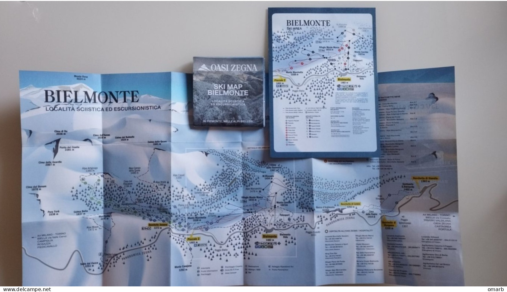 Alt1243 Bielmonte Biella Ski Area Map Mappa Piste Sci Impianti Risalita Slopes Skilift Cablecar Charlift Funivia - Winter Sports