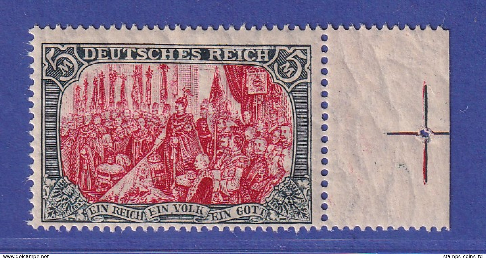 Dt. Reich 5 Mark Friedensdruck  Mi-Nr. 97 A I B ** Gpr. HOCHSTÄDTER BPP - Unused Stamps