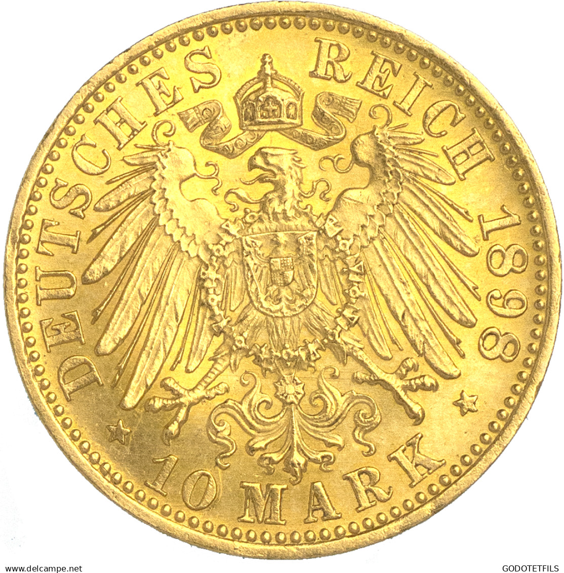 Allemagne-Royaume De Prusse-10 Marks  Wilhelm II 1898 Berlin - 5, 10 & 20 Mark Goud