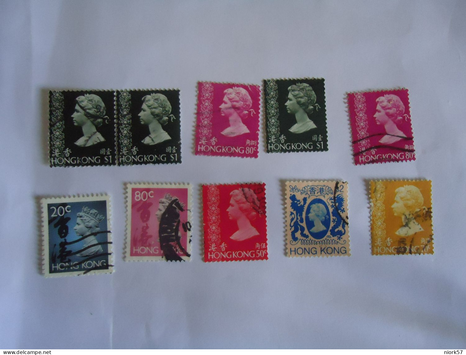 HONG  KONG  USED  STAMPS  10  QUEEN 1987  LOT - Autres & Non Classés