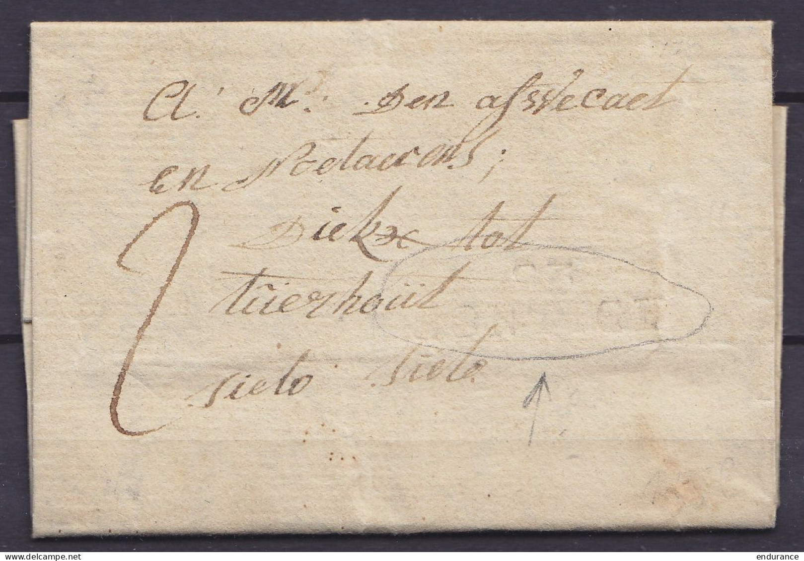 L. Datée 7 Août 1807 De CONTIQ (Kontich) Pour TÛRHOÜT (Torhout) - Griffe (en Creux) "93/ CONTICH" - Man. "sieto Sieto" ( - 1794-1814 (French Period)