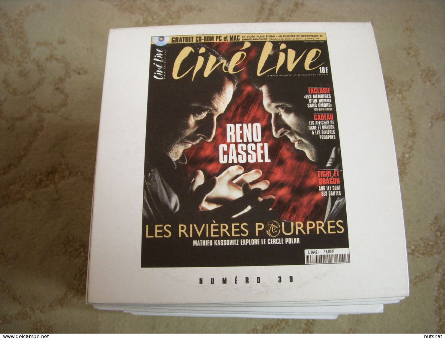 CD PROMO BANDES ANNONCES FILM CINE LIVE 39 10.2000 RIVIERES POURPRES RENO CASSEL - Sonstige Formate