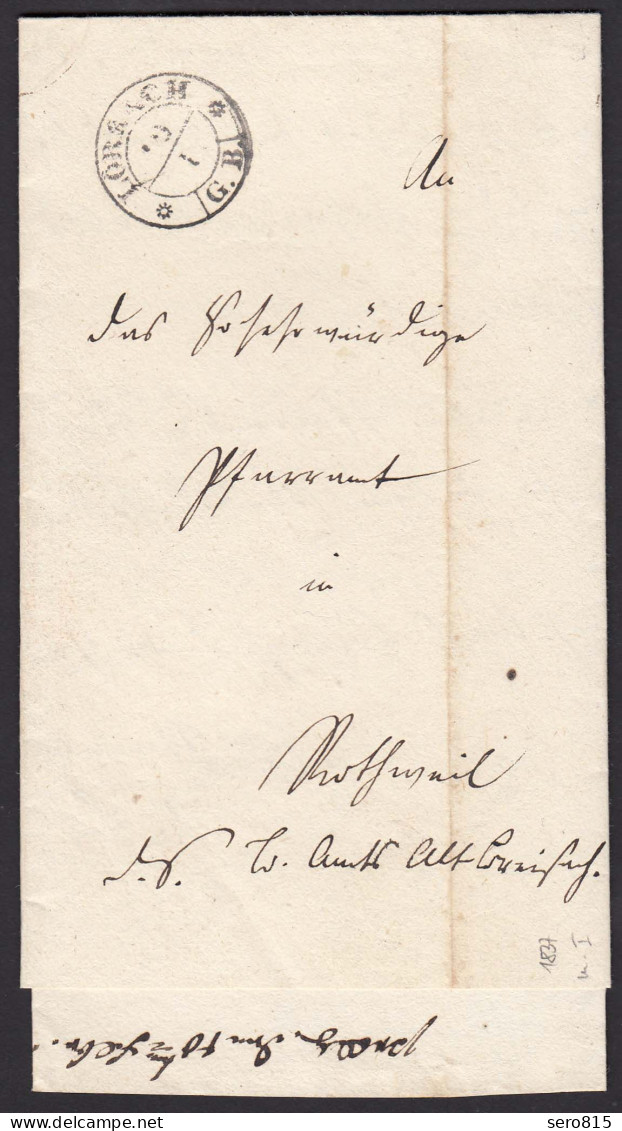 Baden - 1837 Brief LÖRRACH Schw.R2 Mit G.B. Mit Inhalt  (15871 - Other & Unclassified