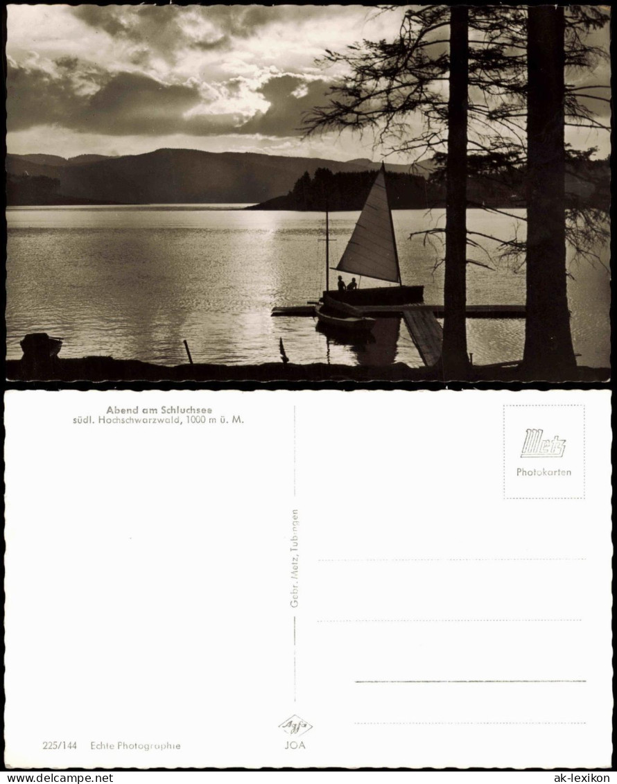 Ansichtskarte Schluchsee Abend Am Schluchsee Segelboot 1963 - Schluchsee