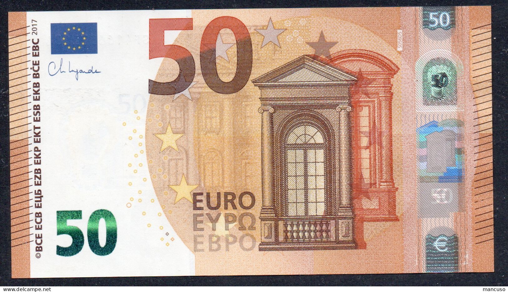 50 EURO ITALY  S056 SF  Ch  "16" LAGARDE UNC - 50 Euro