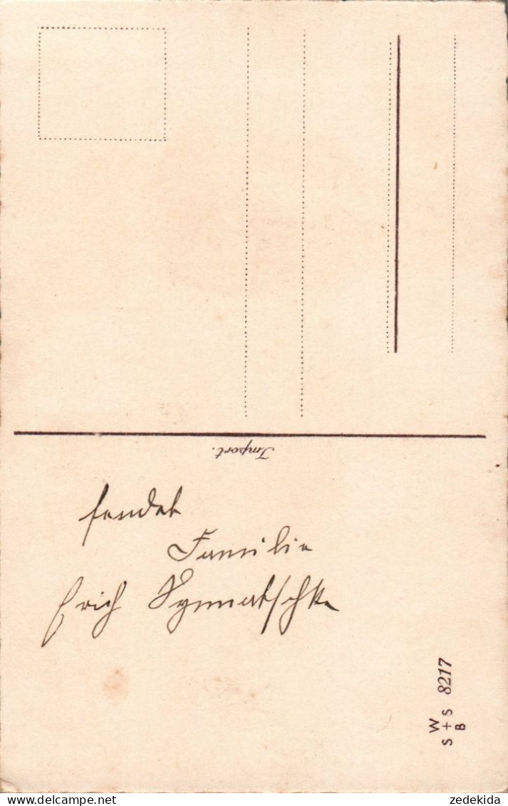 H1038 - Litho Glückwunschkarte Schulanfang - Kleines Mädchen Zuckertüte - WSSB - Einschulung