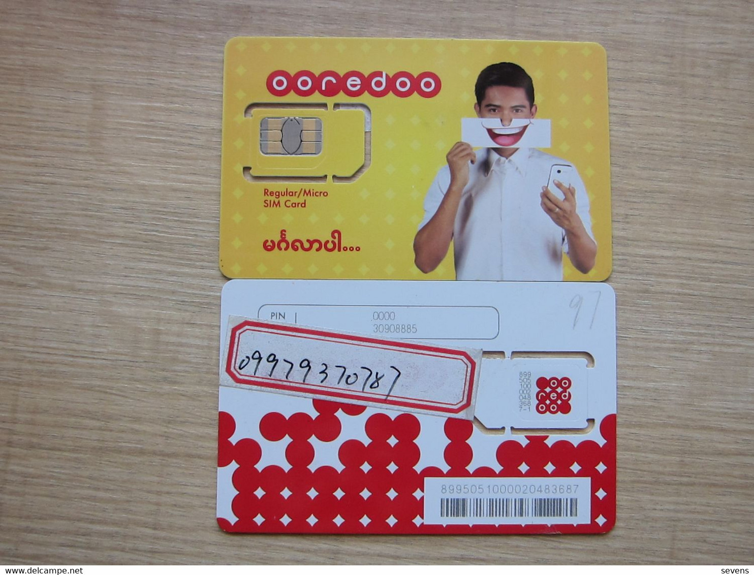 Ooredoo GSM SIM Card, Fixed Chip - Myanmar