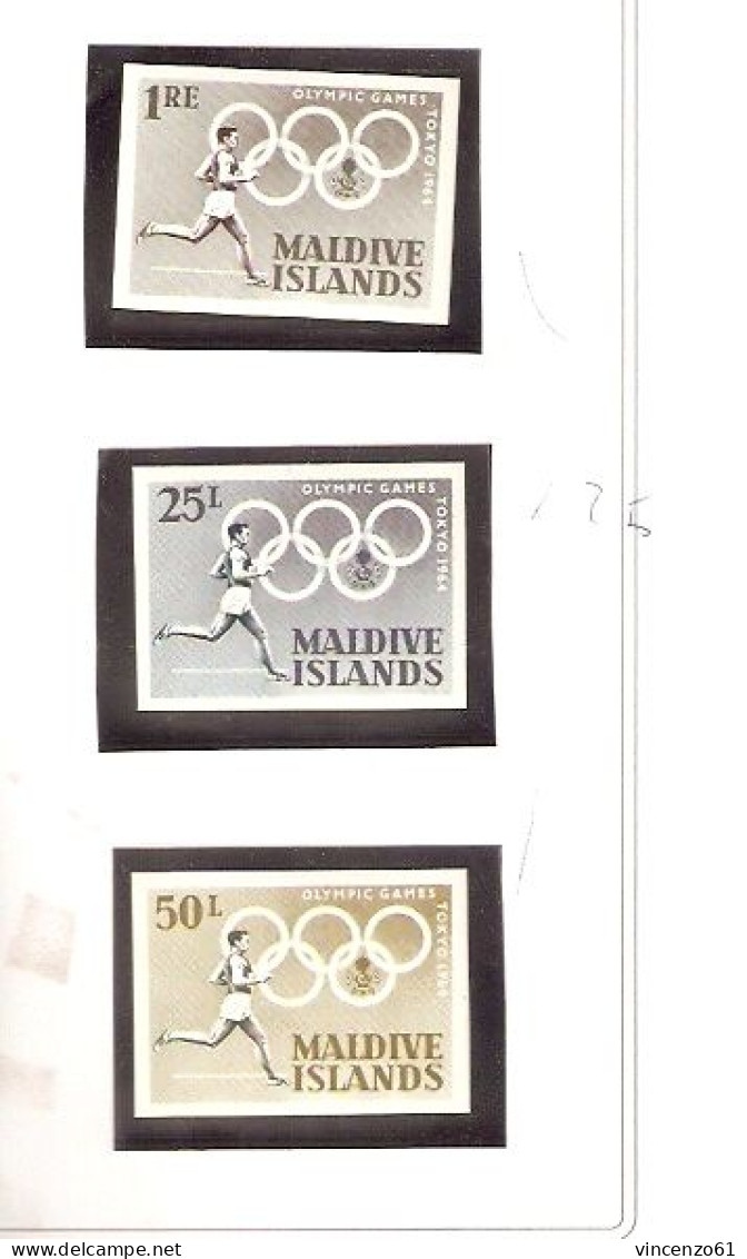 MALDIVE TOKIO 1964 OLIMPIC GAME UNPERFORATED - Summer 1964: Tokyo