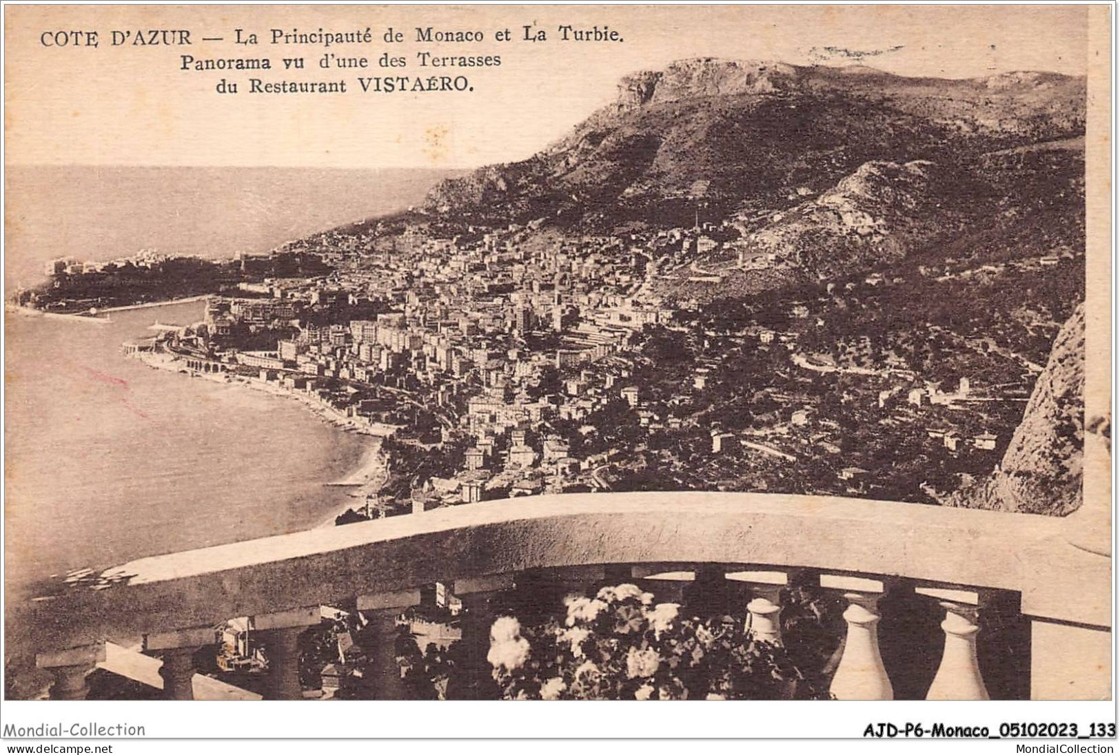 AJDP6-MONACO-0658 - Les Principauté De Monaco Et La Turbie - Panorama Vu D'une Des Terrasses Du Restaurant VISTAERO  - Bars & Restaurants