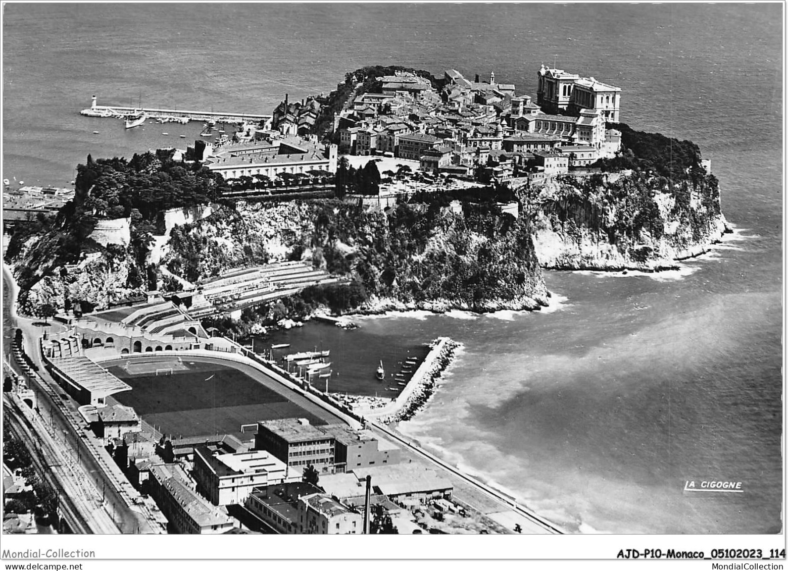 AJDP10-MONACO-1042 - MONACO - Le Rocher Et Le Stade  - Tarjetas Panorámicas