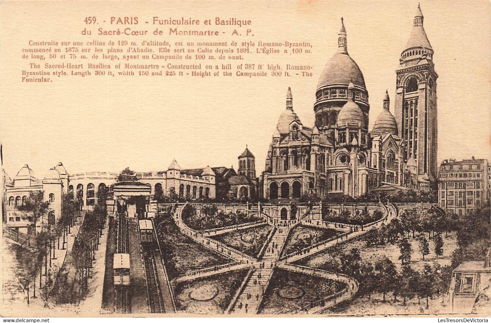 FRANCE - Paris - Funiculaire Et Basilique Du Sacré Cœur De Montmartre - A P - Animé - Carte Postale Ancienne - Sacré Coeur