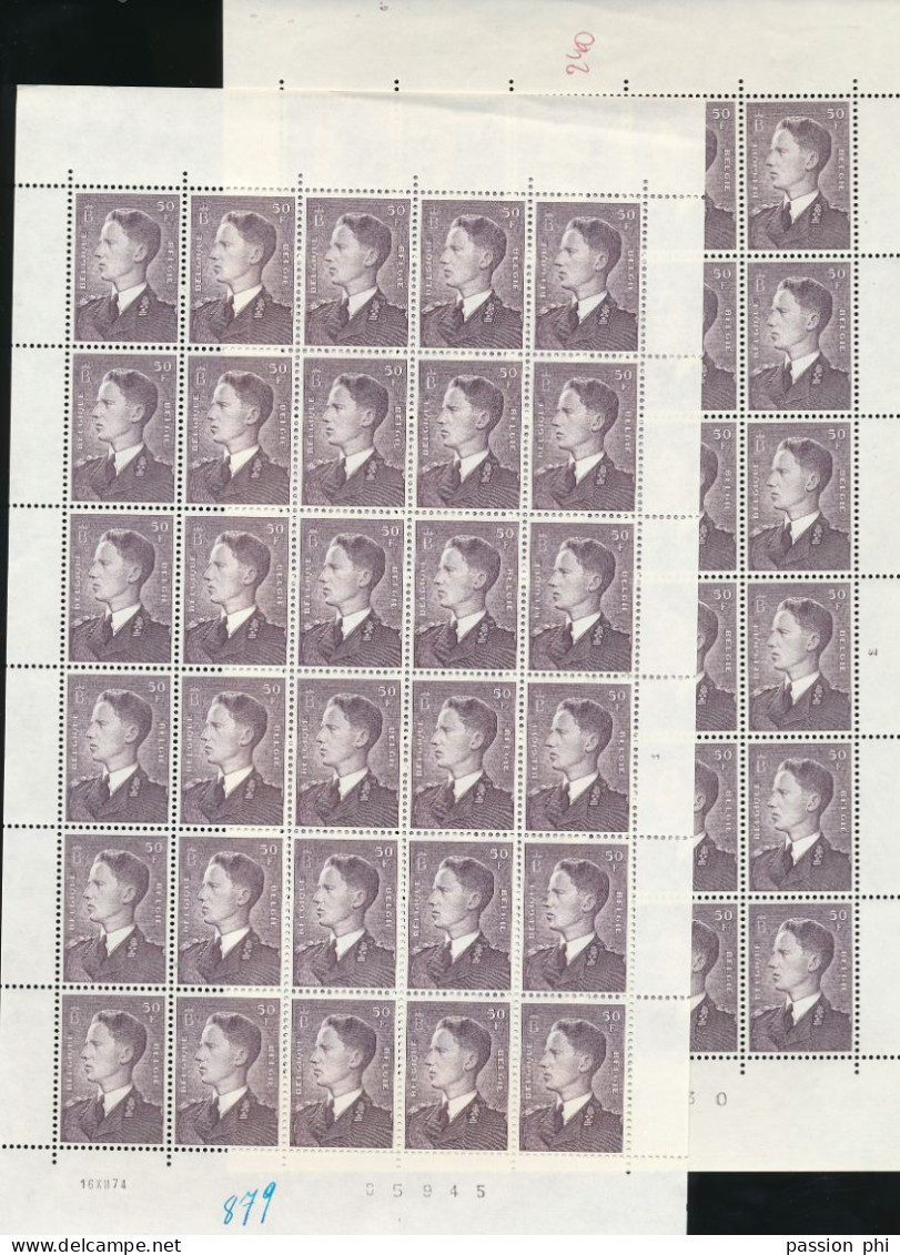 BELGIUM BELGIQUE COB 879AP3 PANEL 1/2  MNH POSTFRIS SANS CHARNIERE - 1953-1972 Brillen