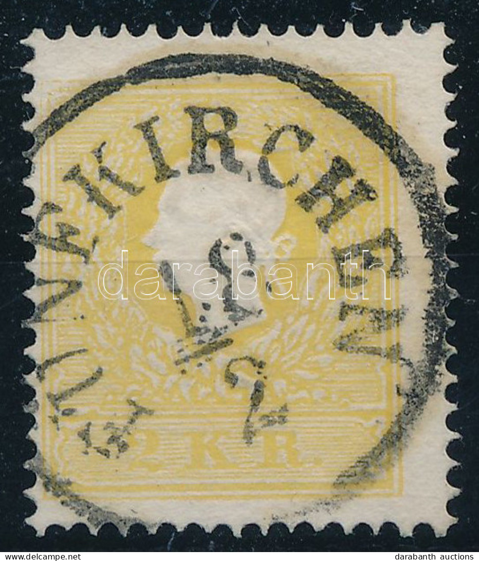 O 1858 2kr II. Típus, Friss Darab, Sárga Színben, Kis Lemezhiba A Szalagoknál /2kr Type II., Fresh Yellow Piece With Pla - Autres & Non Classés