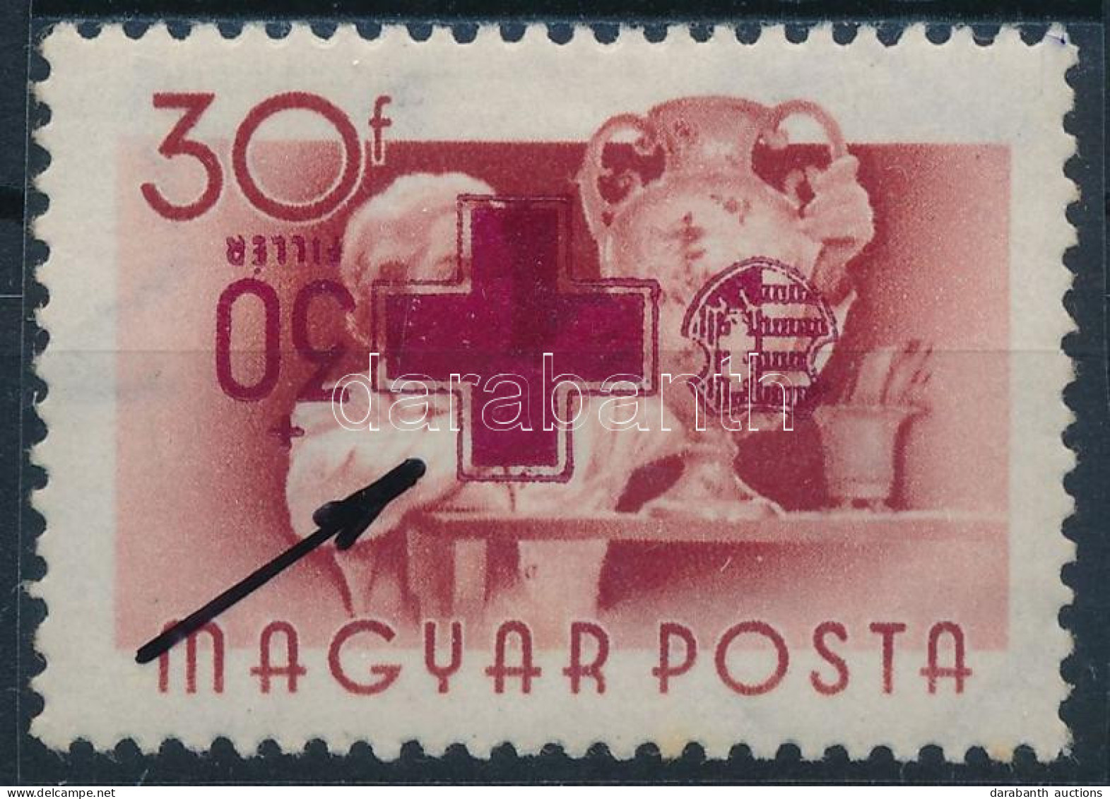 * 1957 Vöröskereszt 30+30f Fordított Felülnyomással / Mi 1483 Inverted Overprint - Altri & Non Classificati