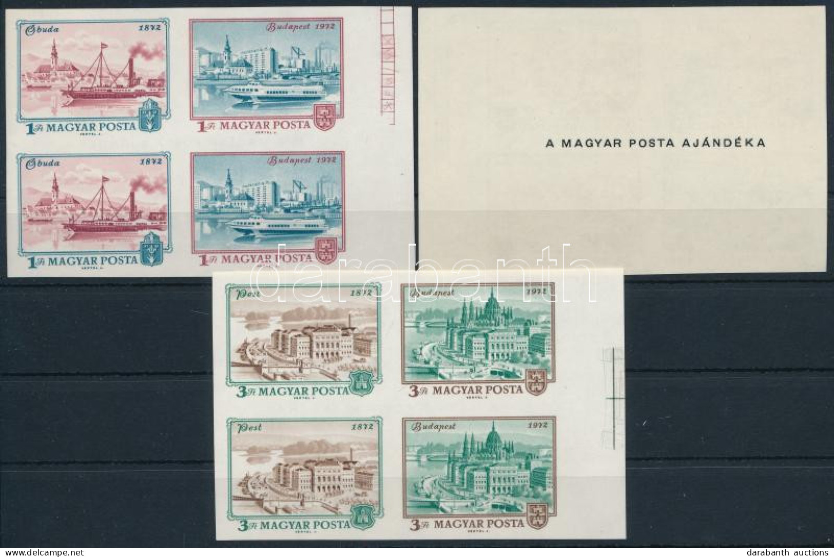 ** 1972 Óbuda-Buda-Pest Ajándék Vágott Négyestömb Sor (140.000) / Mi 2805-2810 Imperforate Blocks Of 4, Present Of The P - Altri & Non Classificati