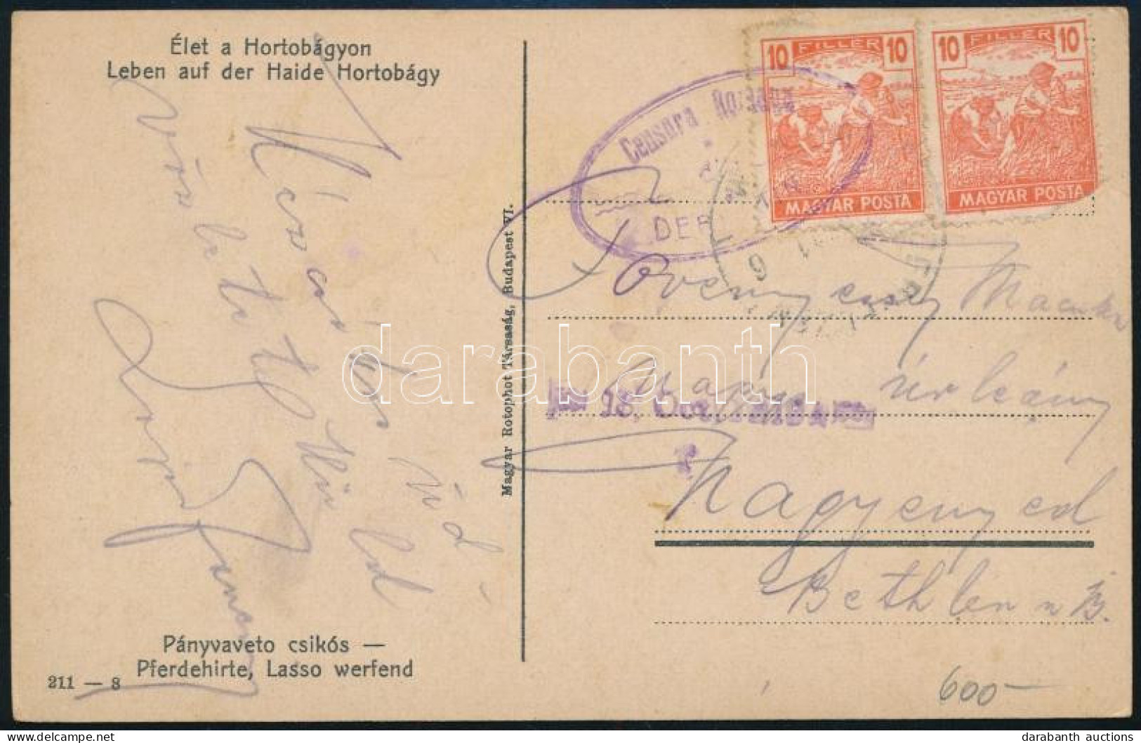 ~1918 Képeslap Debreceni Cenzúrával Nagyenyedre / Censored Postcard - Sonstige & Ohne Zuordnung