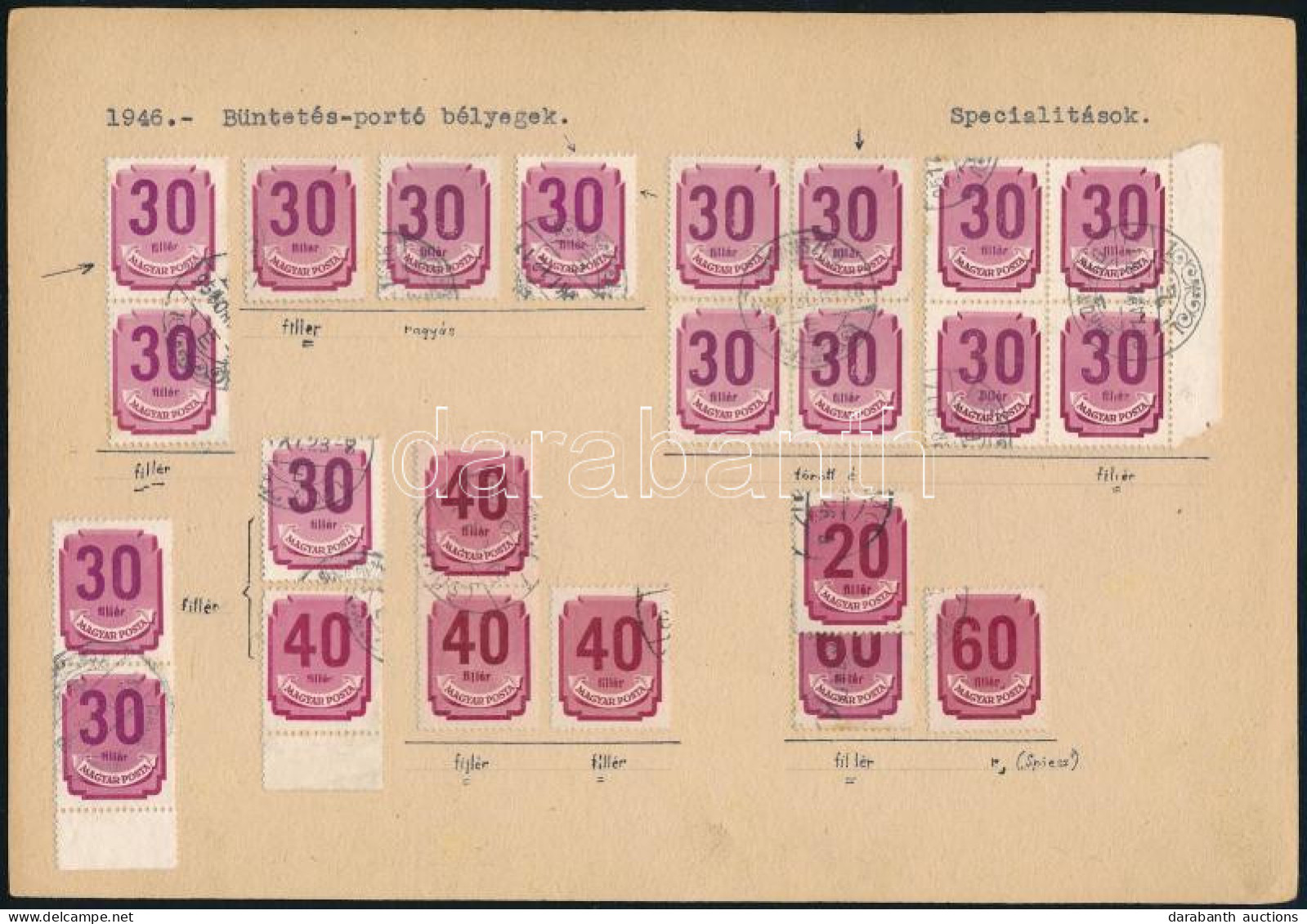 O 1946 Forint-filléres Portó Kis Tétel Lapon érdekességekkel - Autres & Non Classés