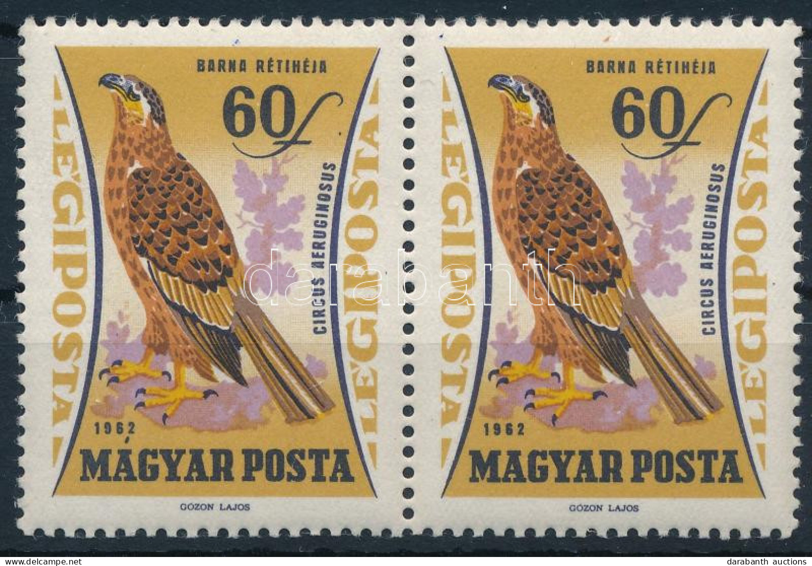 ** 1962 Madarak 60f Pár Lemezhibával / Mi 1883 Pair With Plate Variety - Autres & Non Classés