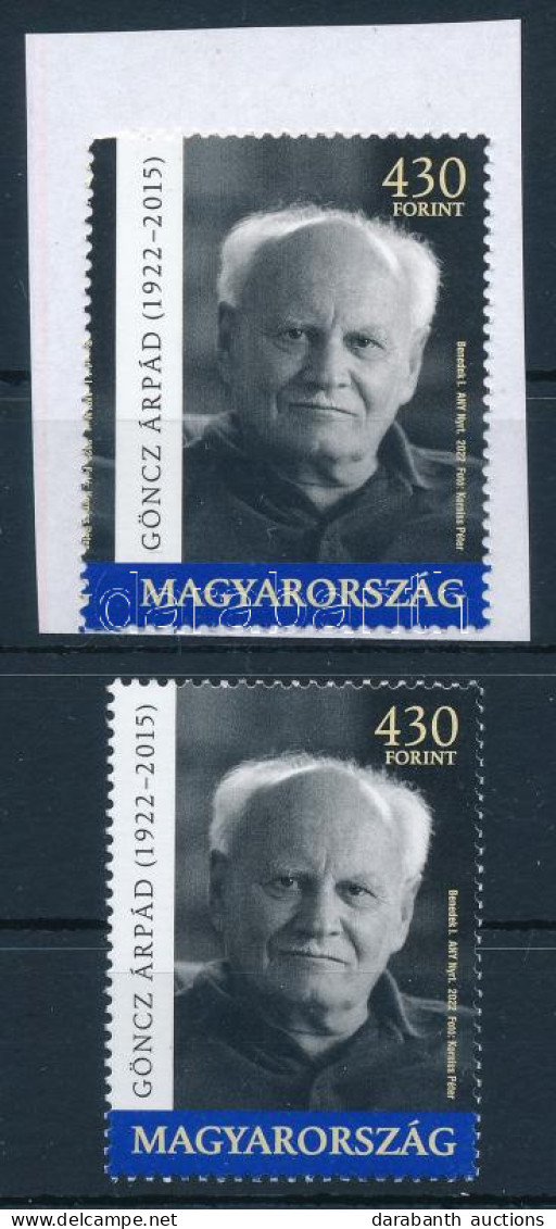 ** 2022 Göncz Árpád Bélyeg Bal Oldalon Szélesebbre Fogazva + Támpéldány / With Perforation Error - Other & Unclassified